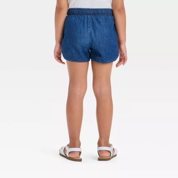 Toddler Girls' Denim Shorts - Cat & Jack 2T Dark Blue - Picture 4 of 5